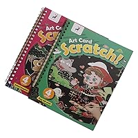 8 Sets Scratch Book Brain Scratch Painting Images DIY Christmas Party Games Arts and Crafts for Kids Cards for Kids Cartoon Scratch Cards Kid Suit Toys Child Cute Paper Consumables