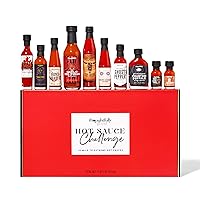 Thoughtfully Gourmet, Hot Sauce Challenge Gift Set, Includes Spicy Hot Sauces for a Hot Sauce Challenge, Pack of 10