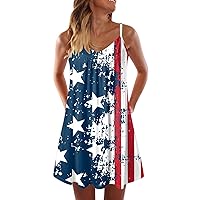 Summer Dresses for Women 2024 Casual Plus Size,Independence Day for Women's 4 of July Printed Boho for Women Ca