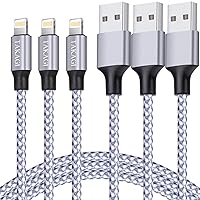 iPhone Charger, TAKAGI Lightning Cable 3PACK 6FT Nylon Braided USB Charging Cable High Speed Data Sync Transfer Cord Compatible with iPhone 13/12/11 Pro Max/XS MAX/XR/XS/X/8/7/Plus/6S/6/SE/5S/iPad