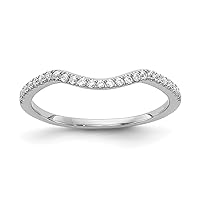 Jewels By Lux Solid 14k White Gold Diamond Wedding Ring Band Available in Sizes 5 to 9 (Band Width: 1.3 mm)