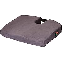 NOVA Medical Products Comfort Seat Cushion, Memory Foam Coccyx Cushion for Office Chair, Car, Wheelchairs & Benches, Waterproof Non-Slip Bottom, Super Soft Velour Removable & Washable Cover, Color: Charcoal Blue (2655C)