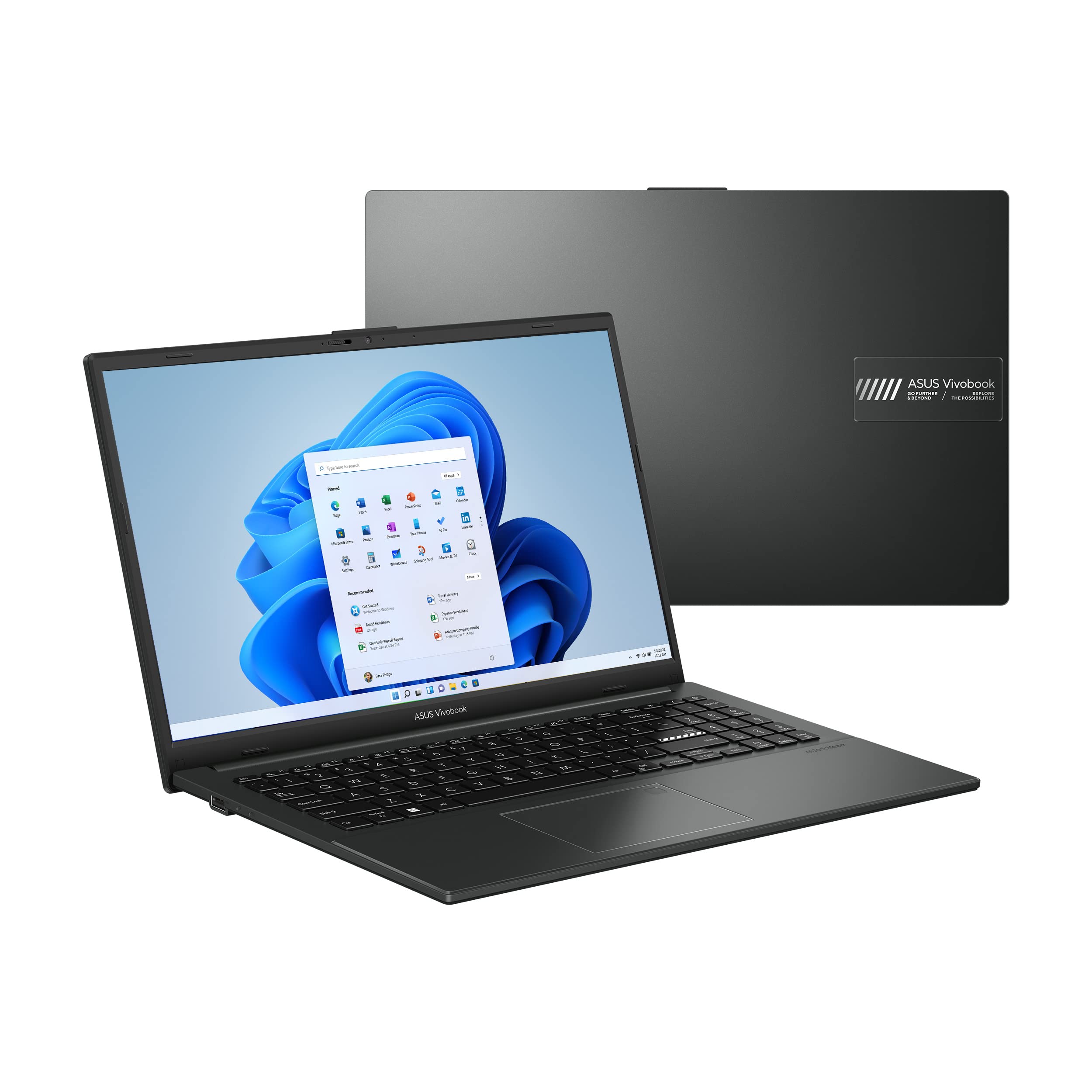 ASUS Vivobook Go 15 Laptop, 15.6” FHD Display, AMD Athlon™ Gold 7220U Processor, 4GB RAM, 128GB SSD, Windows 11 Home in S Mode, Mixed Black, E1504FA-RS21