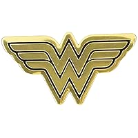 DC Comics Originals Wonder Woman Logo Metal Sticker, Gold, 9cm