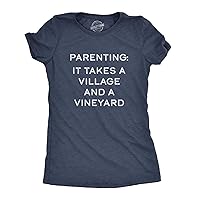Womens Parenting It Takes A Village and A Vineyard Tshirt Funny Mom and Dad Tee