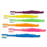 Alligator Child Toothbrush, 26 Tuft, Soft Bristle, 144 Individually Wrapped Toothbrushes, Assorted Colors, Bulk Pack of 144