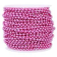 CleverDelights 2.4mm Ball Chain Roll - Metallic Pink Color - 100 Feet