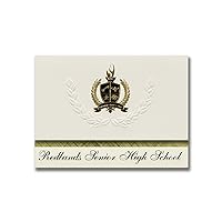 Redlands Senior High School (Redlands, CA) Graduation Announcements, Presidential style, Basic package of 25 with Gold & Black Metallic Foil seal