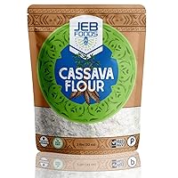 Jeb Foods Cassava Flour | Gluten Free Baking Flour Made With Hand-Peeled Cassava Root | Paleo Non-GMO Grain Free Kosher Flour Alternative | 2lb Bag