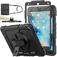 iPad Air 3 2019 / Pro 10.5'' Case, Full-Body Drop Protection Case with Screen Protector Pen Holder [360° Rotate Hand Strap/Stand] for iPad Air 3rd Generation 10.5 inch (Black)