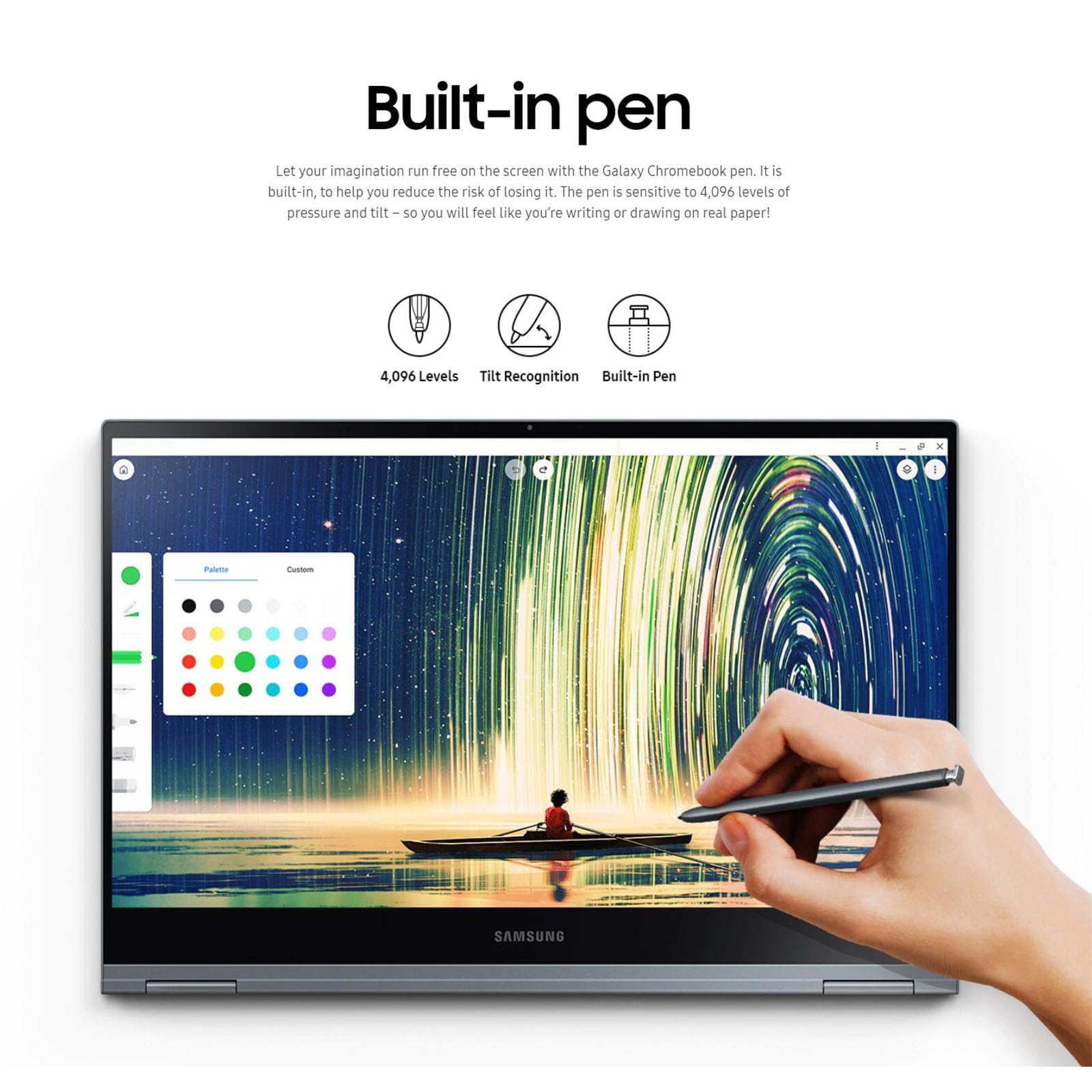 SAMSUNG Galaxy Chromebook Touchscreen Laptop Tablet 360 Convertible| 13.3 4K Display AMOLED| Intel i5-10210U| Wi-Fi6| USB C| Google Chrome| Long Battery Life| Cloth (Red)
