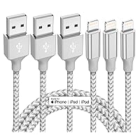 iPhone Charger 3 Pack 10 ft Apple MFi Certified Lightning Cable Nylon Braided Cable iPhone Charger Fast Charging Cord Compatible with iPhone 13 12 11 Pro Max XR XS X 8 7 6 Plus SE iPad and More