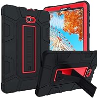 GUAGUA Galaxy Tab A 10.1 2016 Case SM-T580 T585 T587 Kickstand 3 in 1 Hybrid Hard Heavy Duty Rugged Shockproof Protective Anti-Scratch Tablet Case for Samsung Galaxy Tab A 10.1 2016 Black/Red