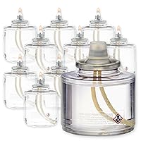 Hollowick Disposable Liquid Candles, 17 Hour, for Use in Glass Votive Tealight Lamp Holders, Restaurant Wedding Table Top Lights, Child Resistant Closures, 12 Pieces, Clear Fuel Oil HD17-12M