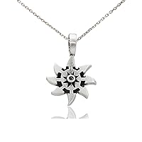 Buddhist Wheel of Life Silver Pewter Charm Necklace Pendant Jewelry