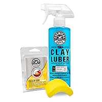 Chemical Guys CLY_113 OG Clay Bar & Lubber Synthetic Lubricant Kit – 16 fl oz, Light/Medium Duty, for Car Lovers, Detailers & Auto Enthusiasts – Essential Car Detailing Kit Accessory, 2 Items, Yellow