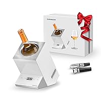 Wine Chiller Electric,Cobalance Wine Bottle Chiller Cooler with Aerator Pourer for 750ml Wine or Some Champagne, Single Iceless Wine Cooler for Parties,Bar Club Accessories, Built-In or Freestanding