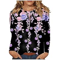 Shirt for Women Long Sleeve Shirts for Women Cute Print Graphic Tees Blouses Casual Plus Size Basic Tops Pullover