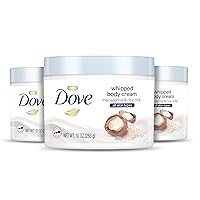 Dove Whipped Body Cream Dry Skin Moisturizer Macadamia and Rice Milk Nourishes Skin Deeply, 10 Ounce (Pack of 3)