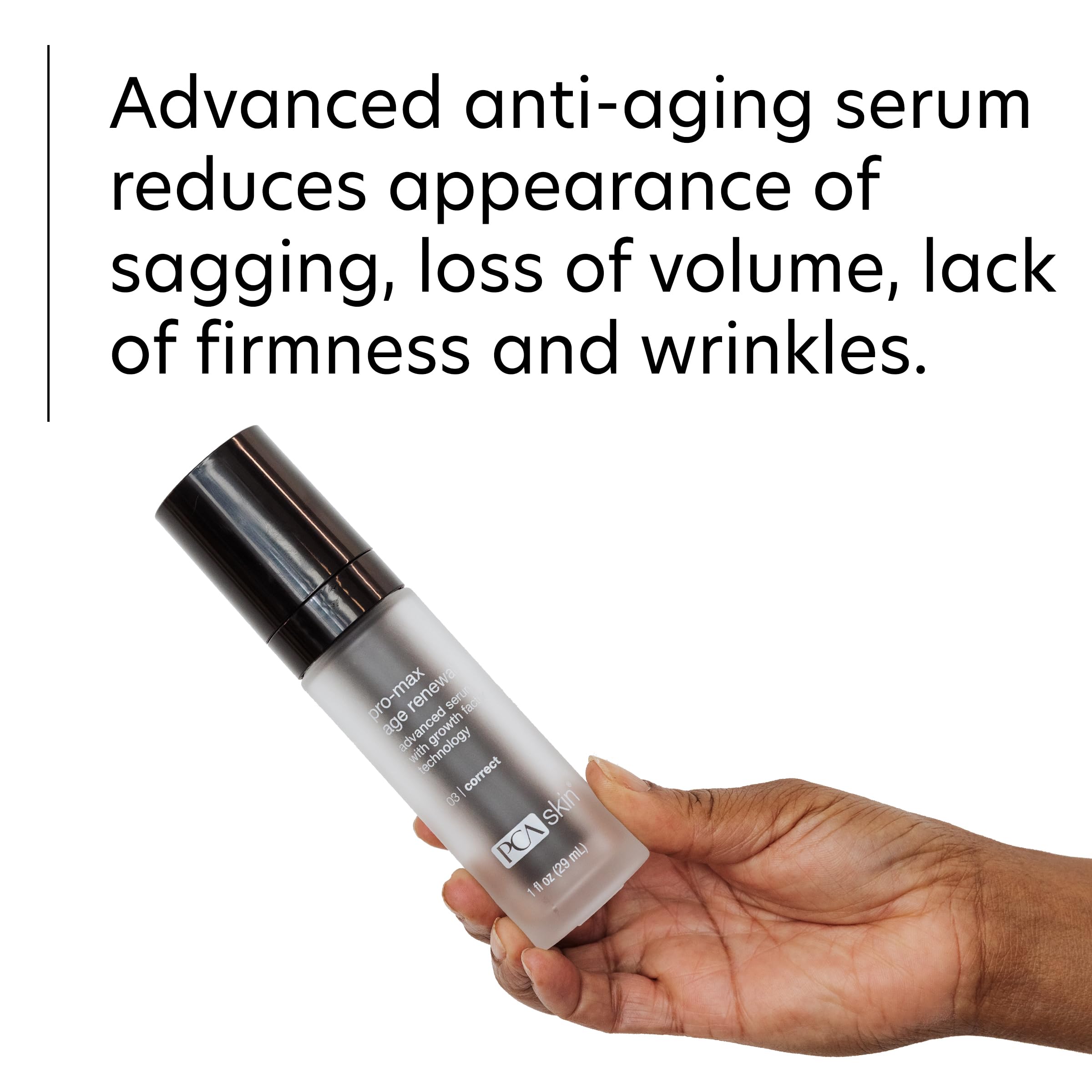 PCA SKIN Pro Max Age Renewal Anti Aging Face Serum, Micro Growth Factor Technology Serum for Reducing Wrinkles and Sagging Skin, Helps Lift and Firm Skin on Face and Neck, Safe For All Skin Types