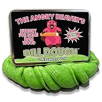 Angry Beaver Dill Dough Deluxe - Glow in The Dark Dill Infused Stress Putty - Funny Pink Beaver Gag Gift for Women - Fidget Toys for Adults Debra The Angry Beaver