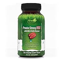 Irwin Naturals Prosta-Strong RED with Nitric Oxide Boosters - Prostate Health Support - Saw Palmetto, Lycopene, Pumpkin Seed & More - 80 Liquid Softgels