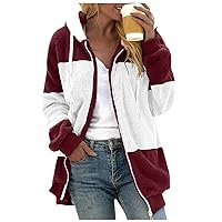 Womens Coats,Women 2023 Fall Winter Fleece Jackets Full Zip Long Sleeve Casual Soft Fuzzy Coats Jacket Outerwear