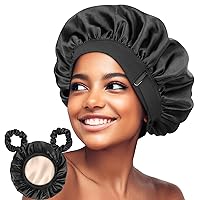 Silk Bonnet Satin Hair Bonnet for Sleeping Silk Hair Sleep Shower Cap Wrap for Black Women Men Curly Hair Sleeping