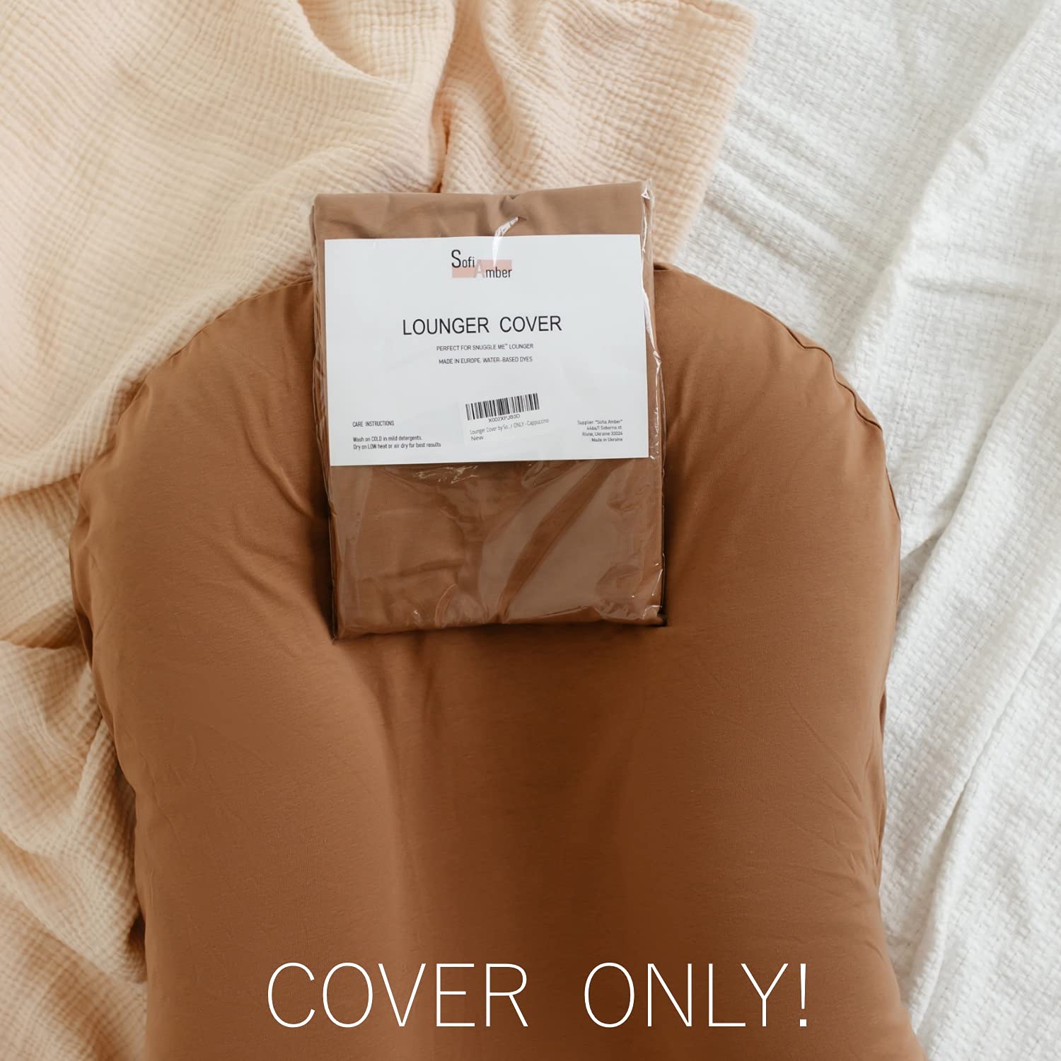 Lounger Cover by SA Accessories – Compatible with Snuggle Me Loungers - Soft & Skin-Friendly Cotton - Replacement Cover ONLY – Brown