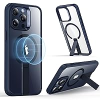 ESR for iPhone 15 Pro Max Case,Compatible with MagSafe,Fully Adjustable Flickstand,Military-Grade Drop Protection,Slim Back Cover with Patented Kickstand, Boost Series,Clear Dark Blue