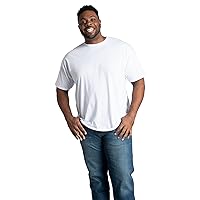 Fruit of the Loom Men's Size Big Eversoft Cotton Short Sleeve T Shirts, Breathable & Moisture Wicking with Odor Control, White, Medium Tall