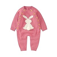 Jumpsuit Cotton Cartoon Knit Sweater Bunny Baby Girl Outfits Romper Boy Boys Romper&Jumpsuit Fleece Top Baby Girl