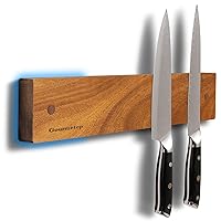 Magnetic Knife Holder for Wall 12inch, Knife Magnetic Strip No Drilling, Acacia Wood Magnetic Knife Holder for Refrigerator, Strong Knife Magnet&Knife Rack for Kitchen Utensil Organizer