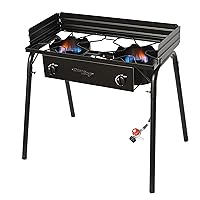 Flame King 200,000 BTU Propane Burner Gas Stove Heavy Duty Turkey Fryer/Camp Cooker, Portable with Stand Great for Outdoor Cooking, Home Brewing & Canning