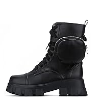 Cape Robbin Monalisa Women's Combat Boots - Ankle Boots for Women with Side Zipper and- Pouch - Women's Chunky Platform Boots - Lace-up Women Booties