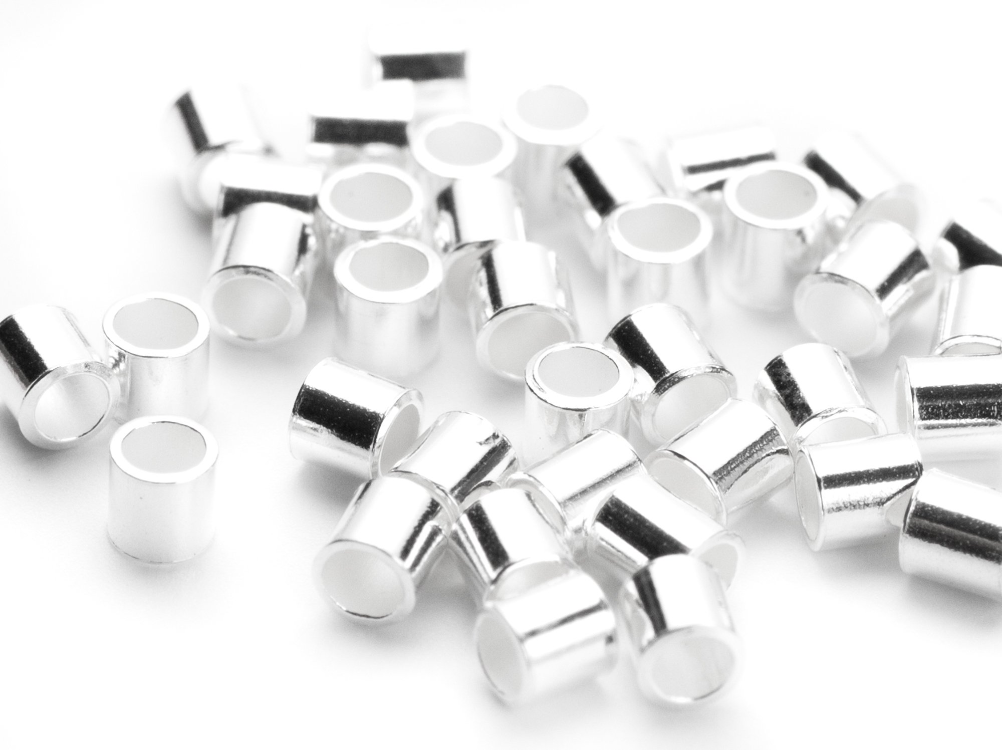 Cousin 2mm Sterling Silver Crimp Bead - 50pc