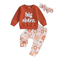 Toddler Baby Girl Fall Winter Clothes Long Sleeve Floral Print Sweatshirt Top + Casual Pants 2Pcs Set Infant Clothes