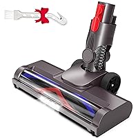 Vacuum Attachments for Dyson V15 V8 V7 V10 V11, Hardwood Floor Attachment for Dyson, Soft Roller Brush Head Replacement with LED Light & Flexible Big Rollers