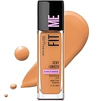 Maybelline Fit Me Dewy + Smooth Liquid Foundation Makeup, Toffee, 1 Count (Packaging May Vary)