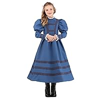 Girl's Helen Keller Halloween Costume, Blue Helen Keller Dress, Historical Figure Dress Up Outfit