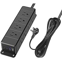 30W USB C Power Strip Surge Protector,4 Side 12 Outlets Desk Power Strip with Ultra Thin Flat Plug,PD Fast Charing,2 USB-C,2 USB-A(4 USB Total 40W),10ft Flat Extension Cord with Multiple Outlets,1200J