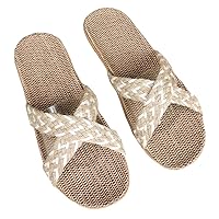 1 Pair Summer Slippers Linen Sandal House Ladies Slippers