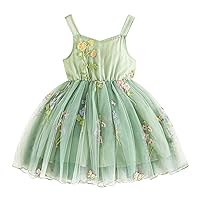 GRNSHTS Toddler Baby Girl Dress Sleeveless Strap Knit Dress Tutu Dresses Princess Sundress