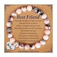 Natural Stone Bracelet Gifts for Girls Women, Inspirational Encouragement Gifts for Women, Heart Bracelets as Birthday Gifts for Teen Girls with Message Card