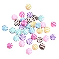 LiQunSweet 35 Pcs 7-Colors Fake Candy Sugar Colorful Clay Bubblegum Ball Round No-Hole Beads for Cupcake Cake Topper Decorations Dessert Simulation Filler DIY Crafts - 10mm