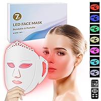 Infrared Red Light Therapy for Face, 7 Colorful Led Beauty Mask, LED Face Mask Light Therapy, Silicone LED Light Therapy Facial Masks, Red and Blue Light Therapy for Face Tighten Skincare