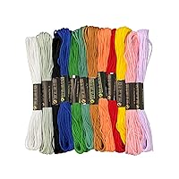 Embroidery Floss 12 Rainbow Color Skeins, Friendship Bracelet String Cross Stitch Embroidery Thread Floss Bracelet Making Yarn, Craft Floss