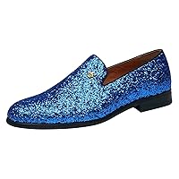 ELANROMAN Men's Loafers Dress Business Casual Driving Glitter Walking Shoes