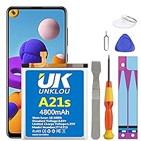 Galaxy A21s Battery, (Upgraded) 4800mAh Li-Polymer EB-BA217ABY Replacement Battery Compatible wit Samsung Galaxy A21s SM-A217F A12 SM-A125F SM-A125M SM-A125U with Repair Tool Kit