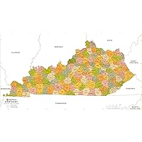 Kentucky ZIP Code Map with Counties - Standard - 36